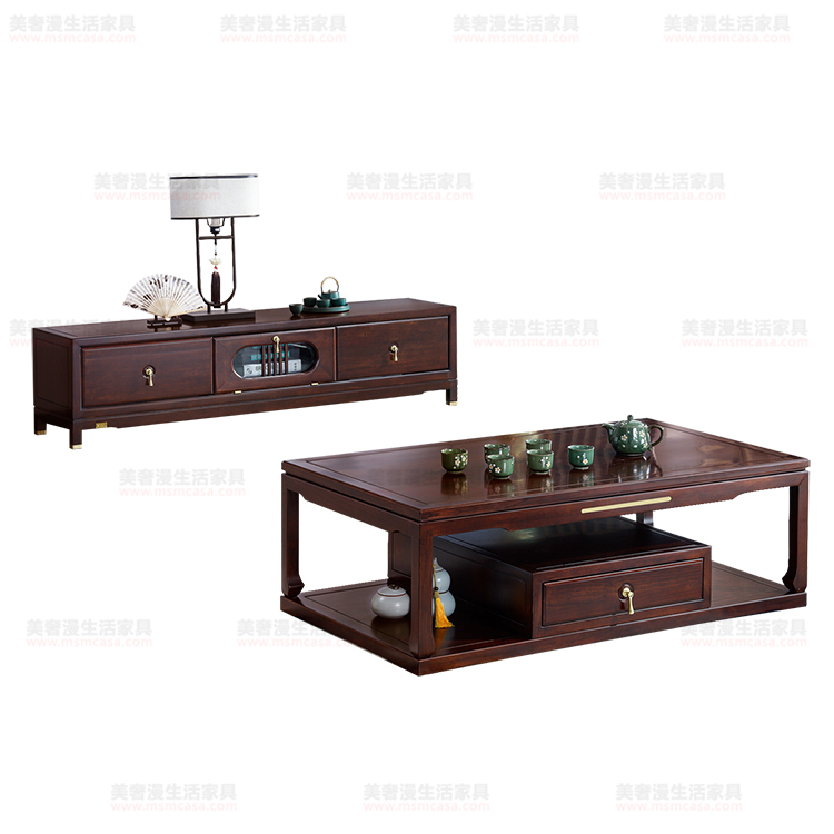 美奢漫新中式金絲檀木茶幾電視柜ZSK003#